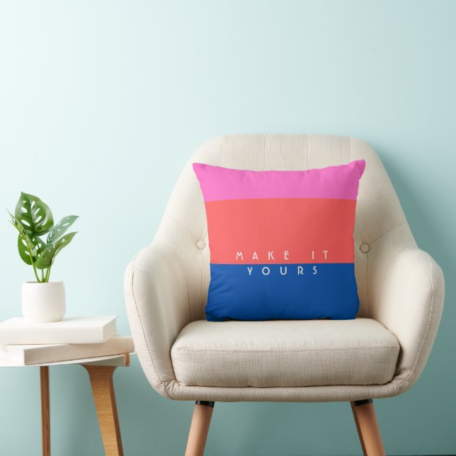 Personalized Modern Color Block Pattern Throw Pillow (Chair)