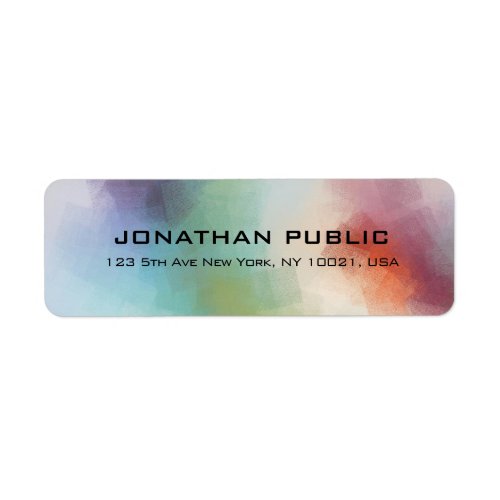 Personalized Modern Colorful Abstract Elegant Label