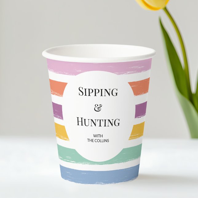 Personalized Modern Colorful Easter Egg Hunt Party Paper Cups (Personalized Modern Colorful Easter Egg Hunt Party Paper Cups)
