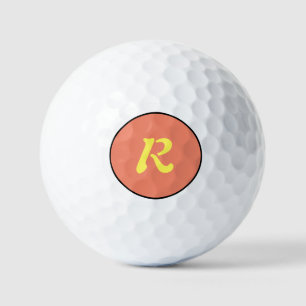 Personalized Modern Colorful Monogram Lettering R Golf Balls