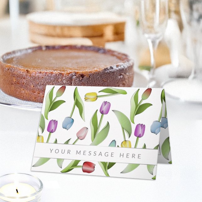 Personalized Modern Colorful Tulip Flower Card (Creator Uploaded)