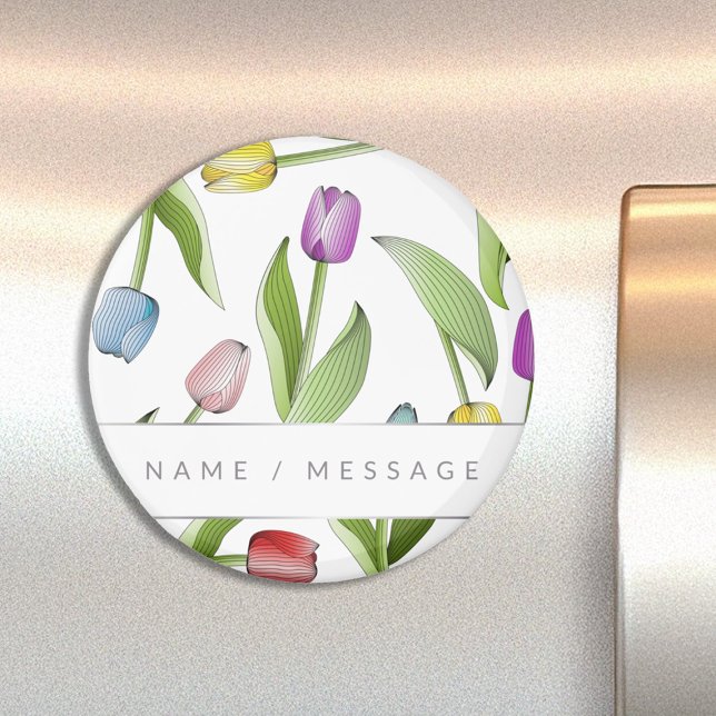 Personalized Modern Colorful Tulip Flower Magnet (Creator Uploaded)