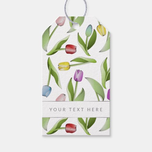 Personalized Modern Colorful Tulip Gift Tags