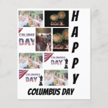 Personalized Modern Columbus Day 9  Photo Collage