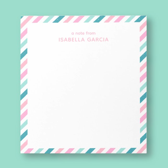 Personalized Modern Cool Notepad (Customize this cool notepad with "a note from" and name, and make a unique gift for a teacher.)