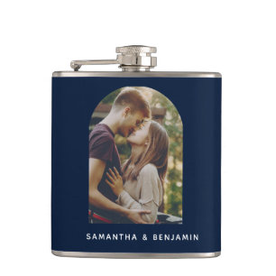 Personalized Modern Couple Photo Flask