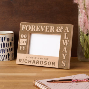 Personalized Modern Couples Name Wedding Date Gift Engraved Frames
