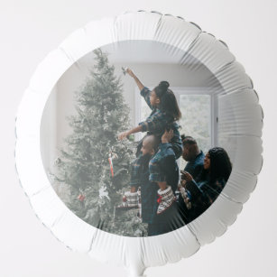 Personalized Modern Custom Christmas Family Photo Balloon