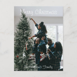 Personalized Modern Custom Christmas Family Photo  Postcard