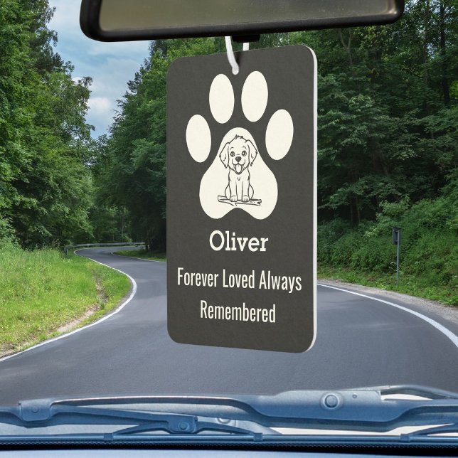 Personalized Modern Cute Dog Paw Forever Loved Pet Air Freshener (Creator Uploaded)