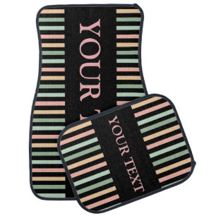 Personalized Modern Cute Stripes Pattern Car Floor Mat
