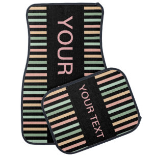 Personalized Modern Cute Stripes Pattern Car Floor Mat