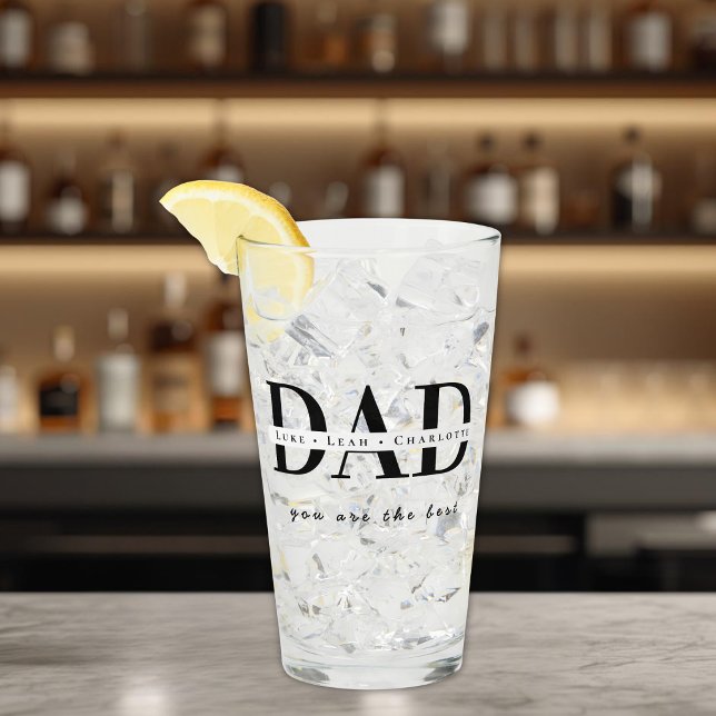 Personalized Modern DAD Drinking Glass (Creator Uploaded)