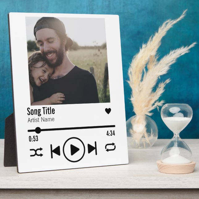 Personalized Modern Dad Photo Song Playlist Plaque (Side)