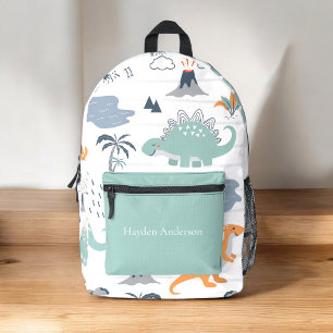 Personalized modern dinosaur trendy kids printed backpack