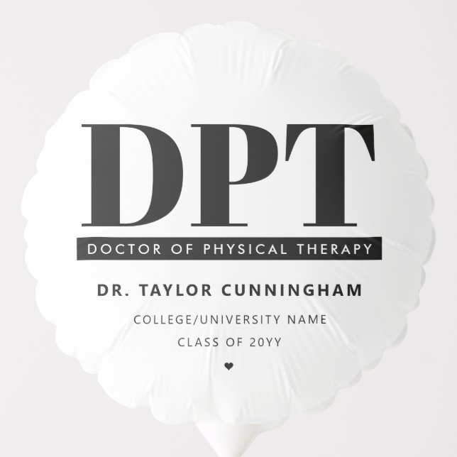Personalized Modern DPT Doctor of Physical Therapy Balloon (Front)