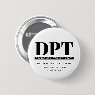 Personalized Modern DPT Doctor of Physical Therapy Button