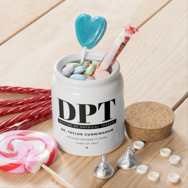 Personalized Modern DPT Doctor of Physical Therapy Candy Jar (In Situ)