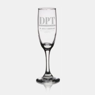 Personalized Modern DPT Doctor of Physical Therapy Champagne Flute