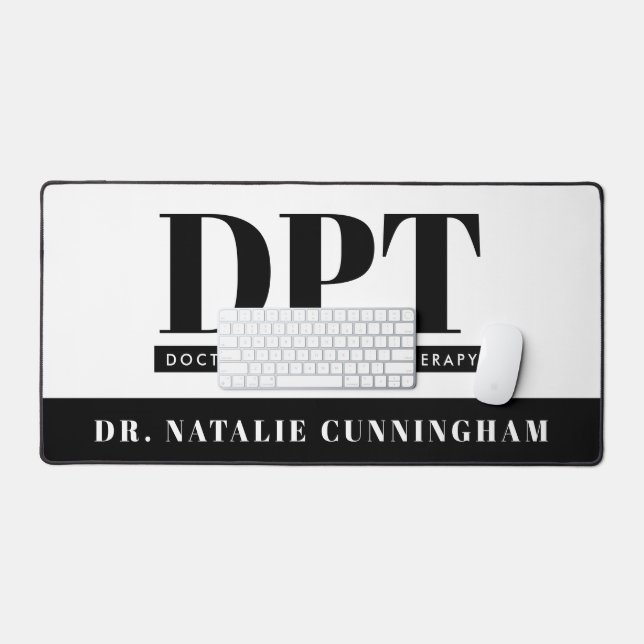 Personalized Modern DPT Doctor of Physical Therapy Desk Mat (Keyboard & Mouse)