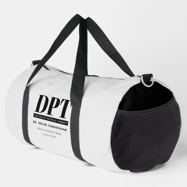 Personalized Modern DPT Doctor of Physical Therapy Duffle Bag (Right Corner)