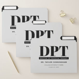 Personalized Modern DPT Doctor of Physical Therapy File Folder