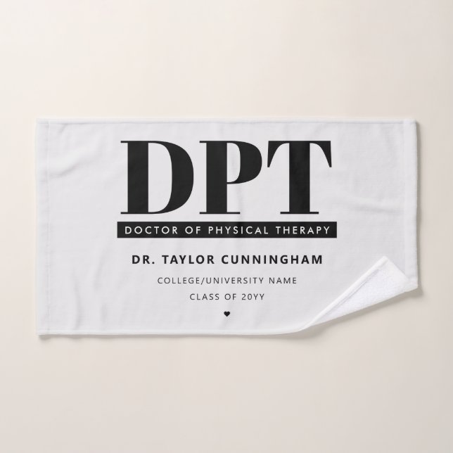 Personalized Modern DPT Doctor of Physical Therapy Hand Towel (Hand Towel)
