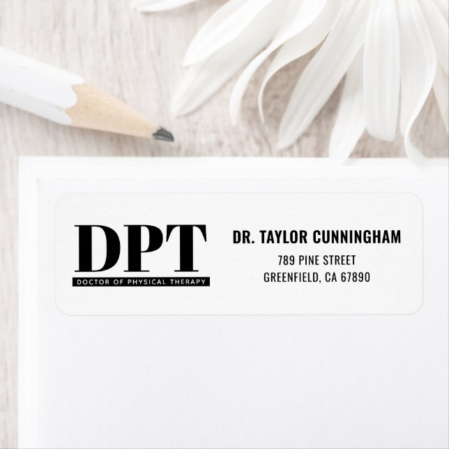 Personalized Modern DPT Doctor of Physical Therapy Label (Insitu)