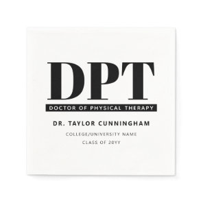 Personalized Modern DPT Doctor of Physical Therapy Napkins