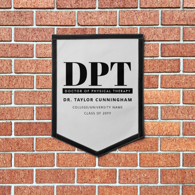 Personalized Modern DPT Doctor of Physical Therapy Pennant (Insitu 1)
