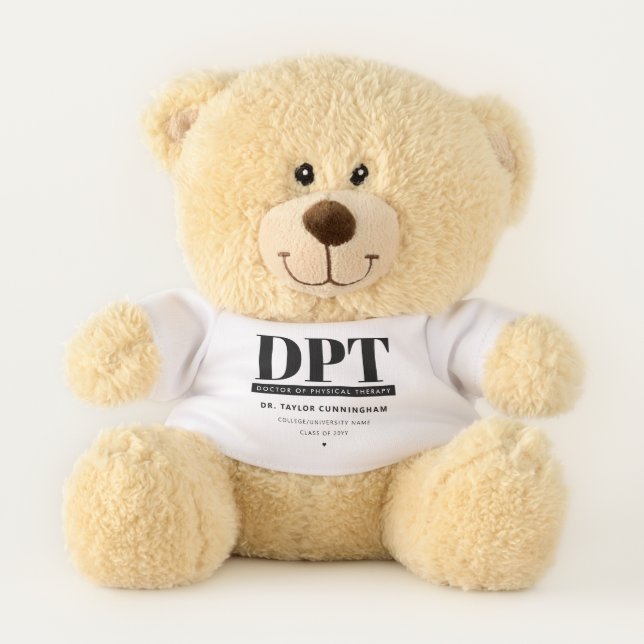 Personalized Modern DPT Doctor of Physical Therapy Teddy Bear (Front)