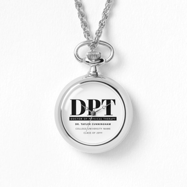Personalized Modern DPT Doctor of Physical Therapy Watch (Front)
