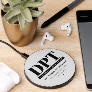 Personalized Modern DPT Doctor of Physical Therapy Wireless Charger