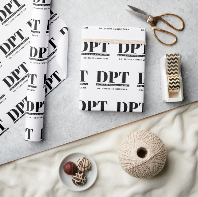 Personalized Modern DPT Doctor of Physical Therapy Wrapping Paper (Crafts)