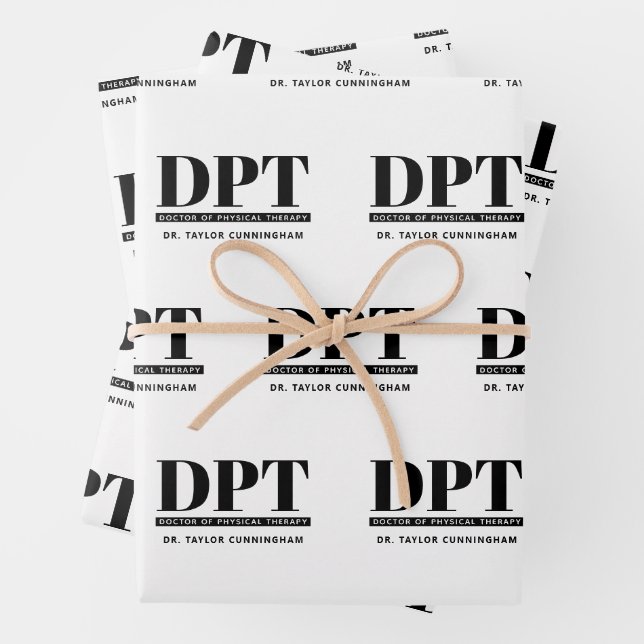 Personalized Modern DPT Doctor of Physical Therapy Wrapping Paper Sheets (In situ)