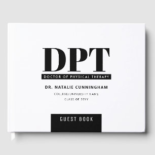 Personalized Modern DPT Graduation Party Guest Book