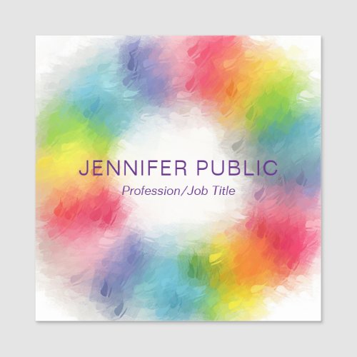 Personalized Modern Elegant Colorful Template Name Tag
