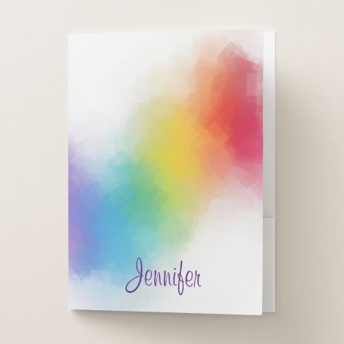 Personalized Modern Elegant Colorful Template Pocket Folder