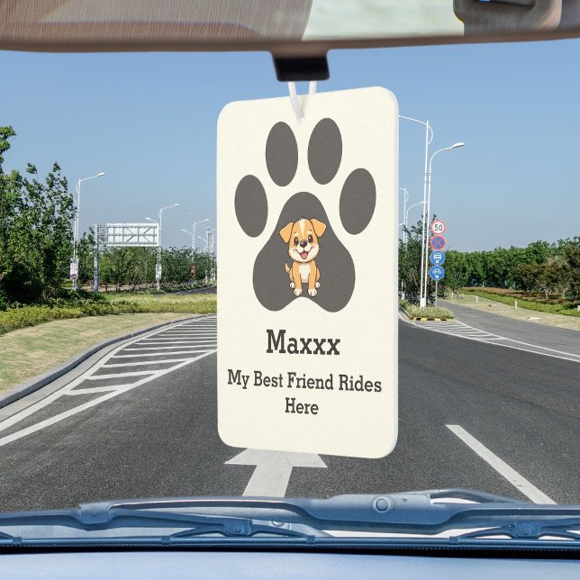 Personalized Modern Elegant Funny Pet Paw Dog Name Air Freshener (Creator Uploaded)