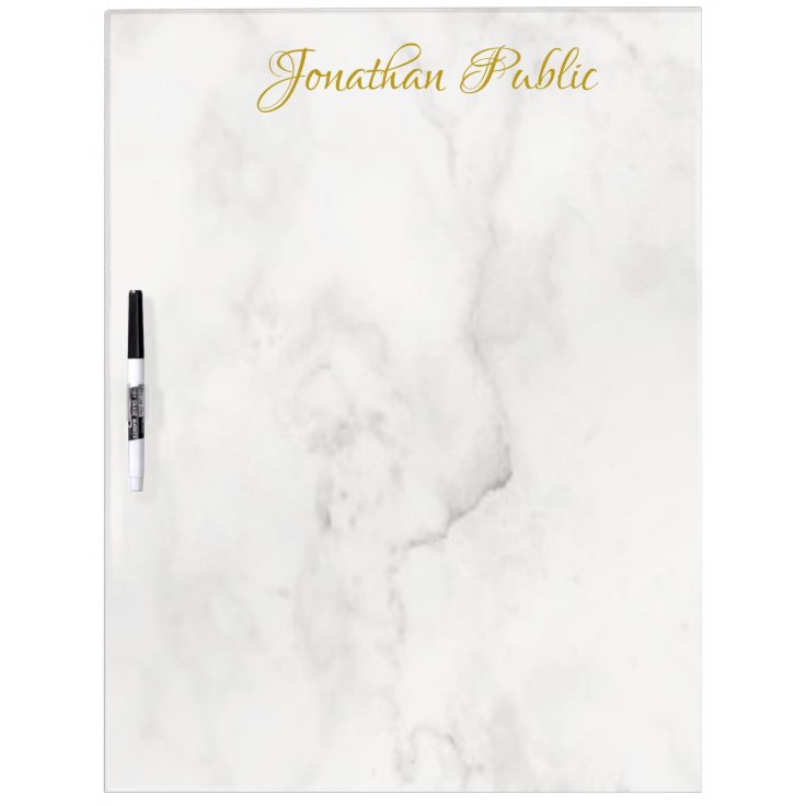 Personalized Modern Elegant Gold Hand Text Marble Dry Erase Board Zazzle