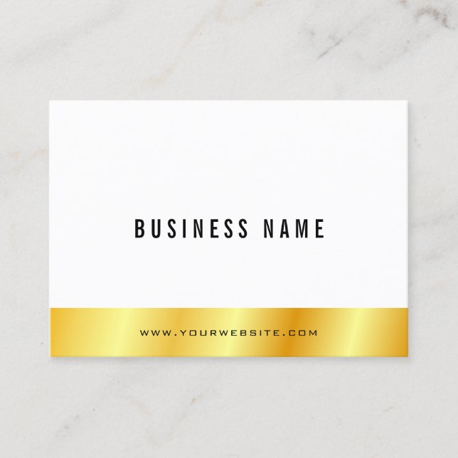 Personalized Modern Elegant Gold Look Simple Business Card (Front)