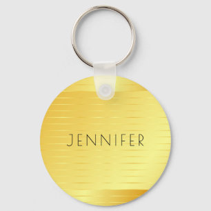 Personalized Modern Elegant Gold Look Template Keychain