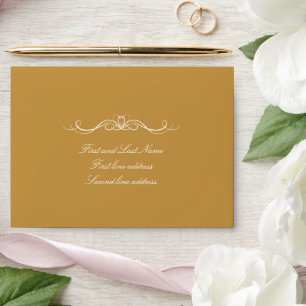 Personalized Modern Elegant Gold & White Wedding Envelope