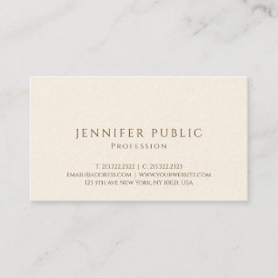 Personalized Modern Elegant Luxe Signature Cream Business Card