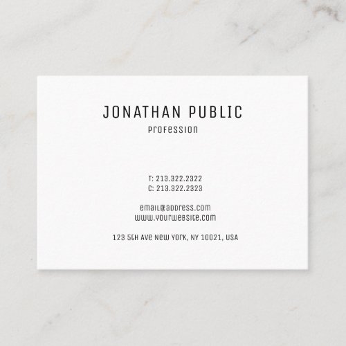 Personalized Modern Elegant Minimalistic Template Business Card