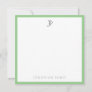 Personalized Modern Elegant Monogram Trendy Sleek Note Card