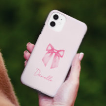 Personalized Modern Elegant Pink Bow
