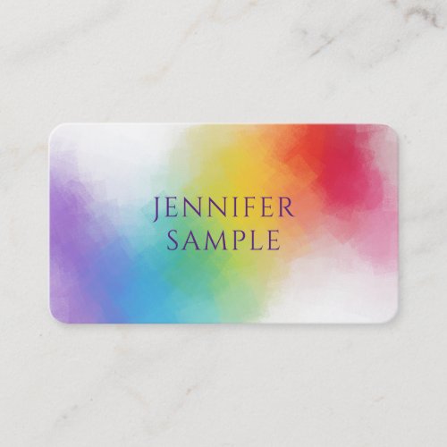 Personalized Modern Elegant Rainbow Color Template Business Card