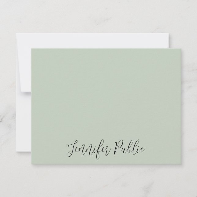 Personalized Modern Elegant Script Name Flat Note Card (Front)