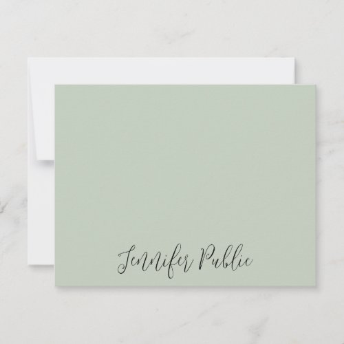 Personalized Modern Elegant Script Name Flat Note Card